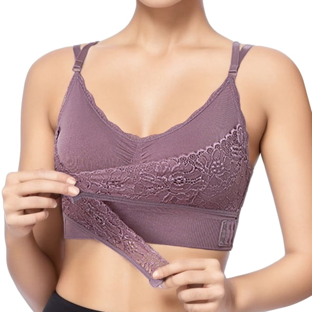PEASKJP Soutien-Gorge Sans Armatures en Coton Extensible Confort Extrême, Violet TG