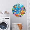 thumbnail image 7 of ZXCXRQFa Underwater Life Fish Algae Coral Reef Shark Starfish Round Wood Wall Clock, 10 Inch Battery Operated Analog Quiet Desk Clock for Home,Kitchen,Office,School,Bathroom, 7 of 7