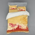 thumbnail image 2 of Ambesonne Floral Bedding Set 3 Pcs, Far Eastern Scenery View, Twin XL, Persian Orange and Pink, 2 of 3