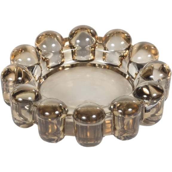 Original Bubble Candle Dish in Smoky Glass for Decorative Home Accents