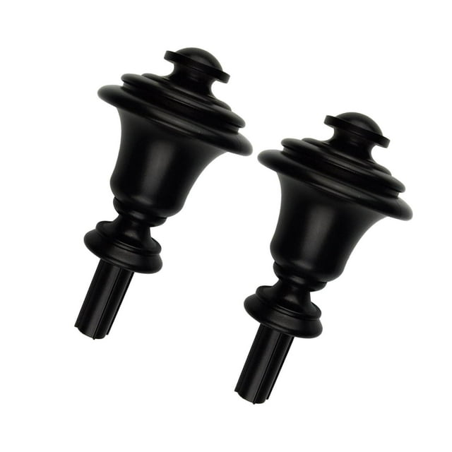 serony 2 Pieces Curtain Rod Finials 3/4 inch Replacement for Room Living Room Black