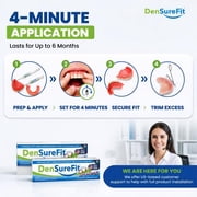 DenSurefit Lower Denture Reline Kit, 3-6 Month Soft Silicone Dentures Repair Set to Refit, Improve and Tighten, Easy to Use Reline Set with Larger Primer and Applicators for Comfortable Fit