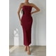 thumbnail image 5 of Vestido PRETTYGARDEN Maxi Tubo Strapless Vino Rojo XL, 5 of 7