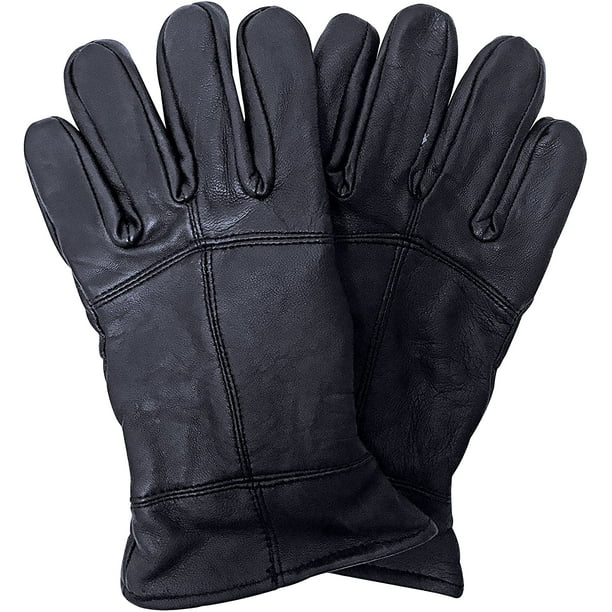 Mens 3M 40 gram Thermal Insulated Fleece Lined Winter Leather Gloves 