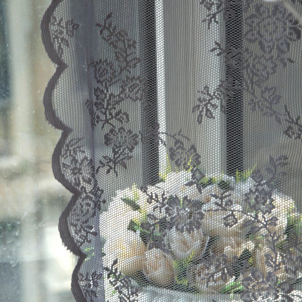 Knitted Window Lace Curtain Sheer Rod Pocket Curtain Panel, 1 Panel