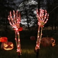 thumbnail image 4 of Bones Hand Halloween Props tamaño real para patio al aire libre jardín césped (rojo) Tmvgtek Para estrenar, 4 of 6