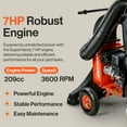 thumbnail image 2 of SuperHandy Leaf Vacuum & Wood Chipper - 7 HP 209CC Gas Engine, 10:1 Mulch Ratio, 6 Bushel Bag Capacity, Castor Wheels, Dual Function: Walk-Behind Leaf Vacuum Mulcher & Wood Chipper, 2 of 7