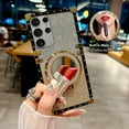 thumbnail image 2 of Magnetic Case for Samsung Galaxy S25 Ultra, Glitter Shockproof Protective Ring Holder Foldable Kickstand Make up Mirror Bling Girly Woman Soft Phone Cover for Galaxy S25 Ultra 6.9" (Gold), 2 of 7
