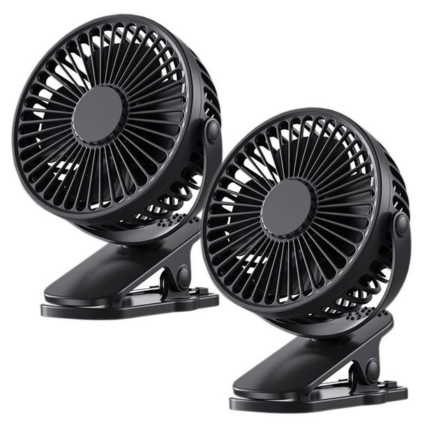 Mini Ventiladores Portatiles MiniBreezeBlack 2Pzas 4"Ø Negro USB 5V 3 Velocidades Ventiladores de Escritorio. VentDepot MXMZE-002