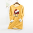thumbnail image 5 of MIASHUI Chandail en Molleton de Base pour Femmes, Manches Longues, Col Rond, Poche, Épais en Polaire, Jaune, m, 5 of 5