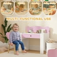 thumbnail image 4 of Kids Desk and Chair Set, Study Table and Chair with Storage Drawer, Pink, 4 of 10