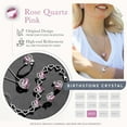 thumbnail image 4 of Leafael Infinity Love Heart Link Bracelets, October Birthstone Crystal Bracelet for Women, Silver Tone Jewelry Gifts for Her, Rose Quartz Pink, 7-inch Chain and 2-inch Extender, 4 of 6