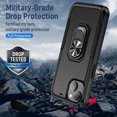thumbnail image 6 of for iPhone 15 Case, Slim Fit Military Grade Shockproof Case for iPhone 15 with Ring Holder Kickstand Support Car Mount Magnetic Rugged PC Protective Phone Case,Black, 6 of 6