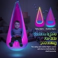 thumbnail image 3 of YUBIKWETE Light Up Kids Pod Swing Seat With LED Lights Pink Nylon Hanging Hammock Chair Indoor Outdoor, 3 of 6
