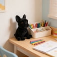 thumbnail image 4 of French Bulldog Flocked Resin Figurine, Realistic Plush Texture Dog Statue, Decorative Tabletop Ornament for Home & Office, Black & Brown Options, Gift for Dog Lovers, 4 of 6
