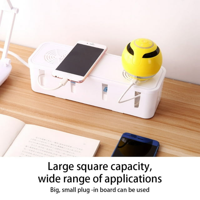 Household Power Electric Cable Outlet Portable Shockproof Line Wire Dustproof Breathable Charging Cord Organizer Manager Storage Box Grey