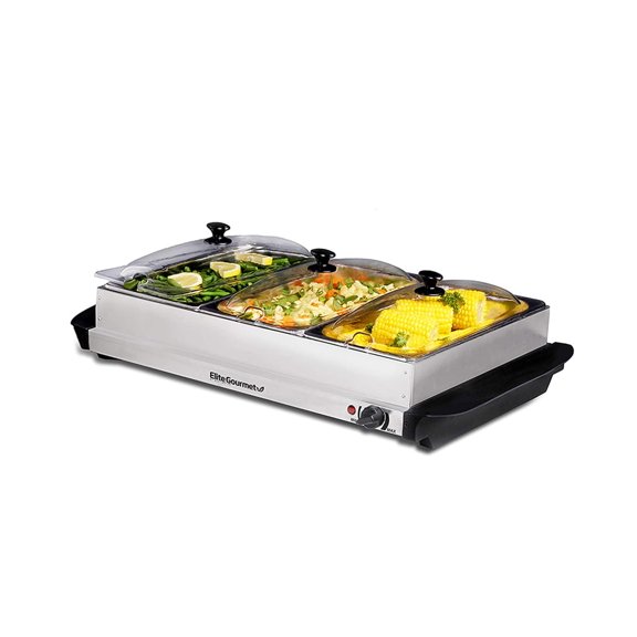 Bufetera Eléctrica ELITE CUISINE 3 divisiones acero inoxidable