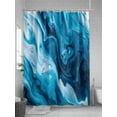 thumbnail image 5 of Blue Ocean Waves Shower Curtain, Blue Marble Abstract Art Waterproof Shower Curtain Set with 12 Hooks Lightweight Washable Fabric Shower Curtains for Bathroom 72x72 Inches, 5 of 6