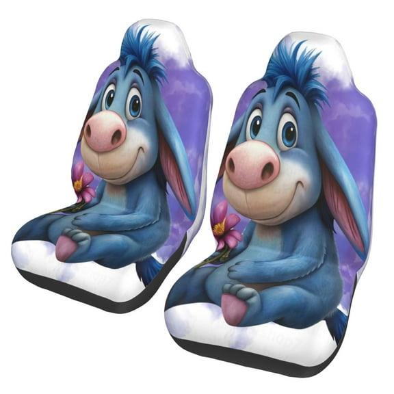 Eeyore Car Seat Cover Colorful Print Front Seat Covers 2 Packs, Vehicle Seat Protector Covers Accessories Fit Most Auto Cars Sedan Truck SUV Van