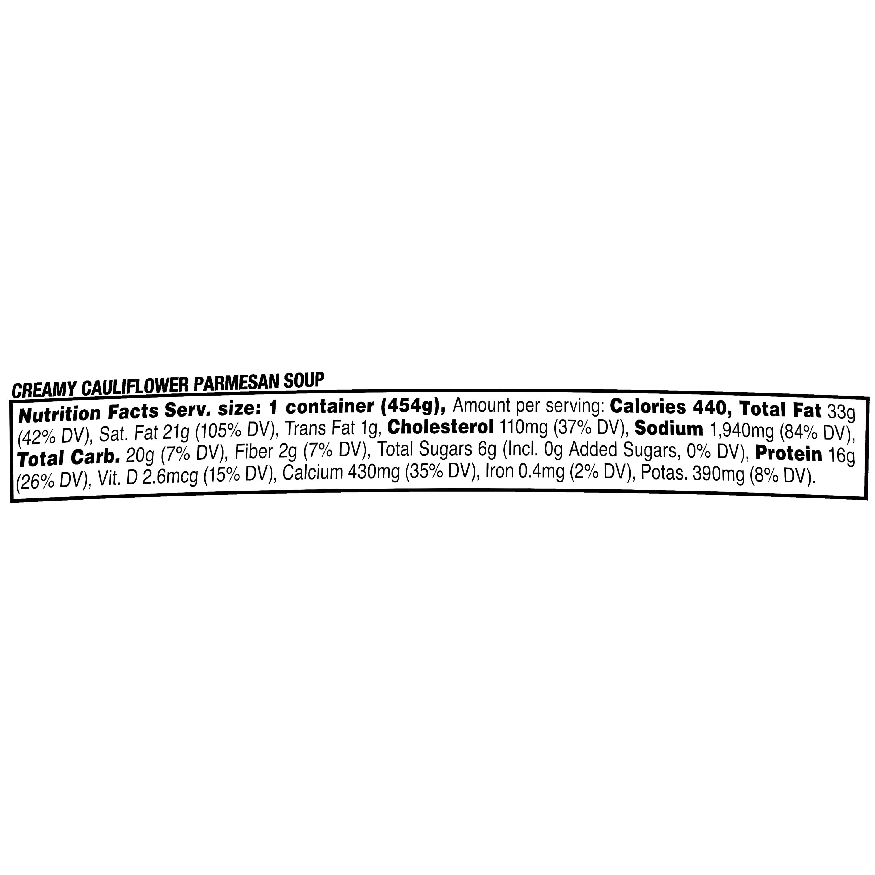 Marketside Creamy Cauliflower Parmesan Soup, 16 Oz