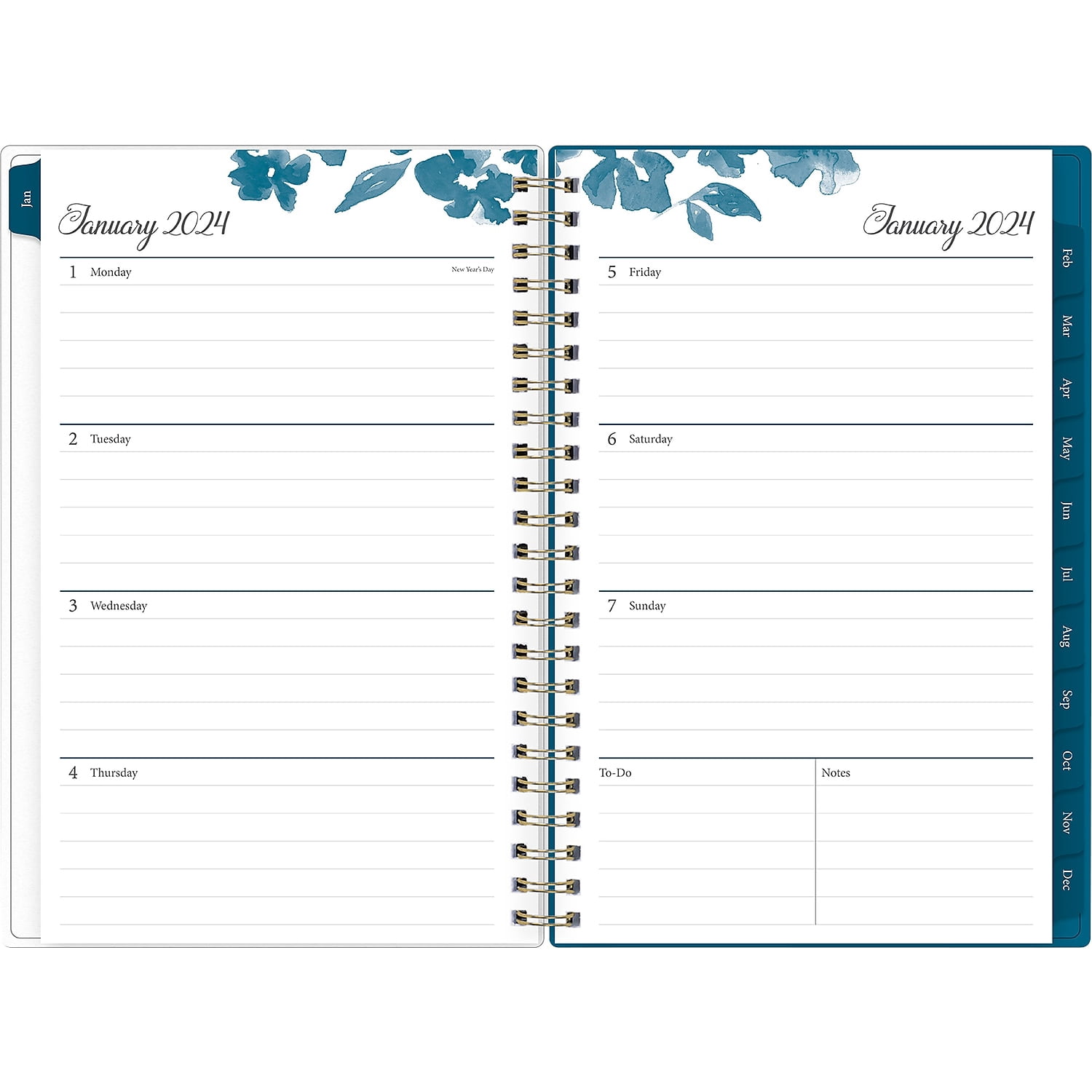 2024 Weekly Monthly Planner, 5x8, by Blue Sky, Bakah Blue