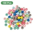 thumbnail image 3 of 100Pack 12mm Colored Natural Wood Beads, Large Hole Round Colorful Wooden Spacer Beads  (Assorted Color), 3 of 6