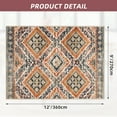thumbnail image 2 of 9'x12' Area Rugs for Living Room, Machine Washable Non-Slip Carpet, Soft Faux Wool Low Pile Moroccan Farmhouse Western Rug, Orange, 2 of 5