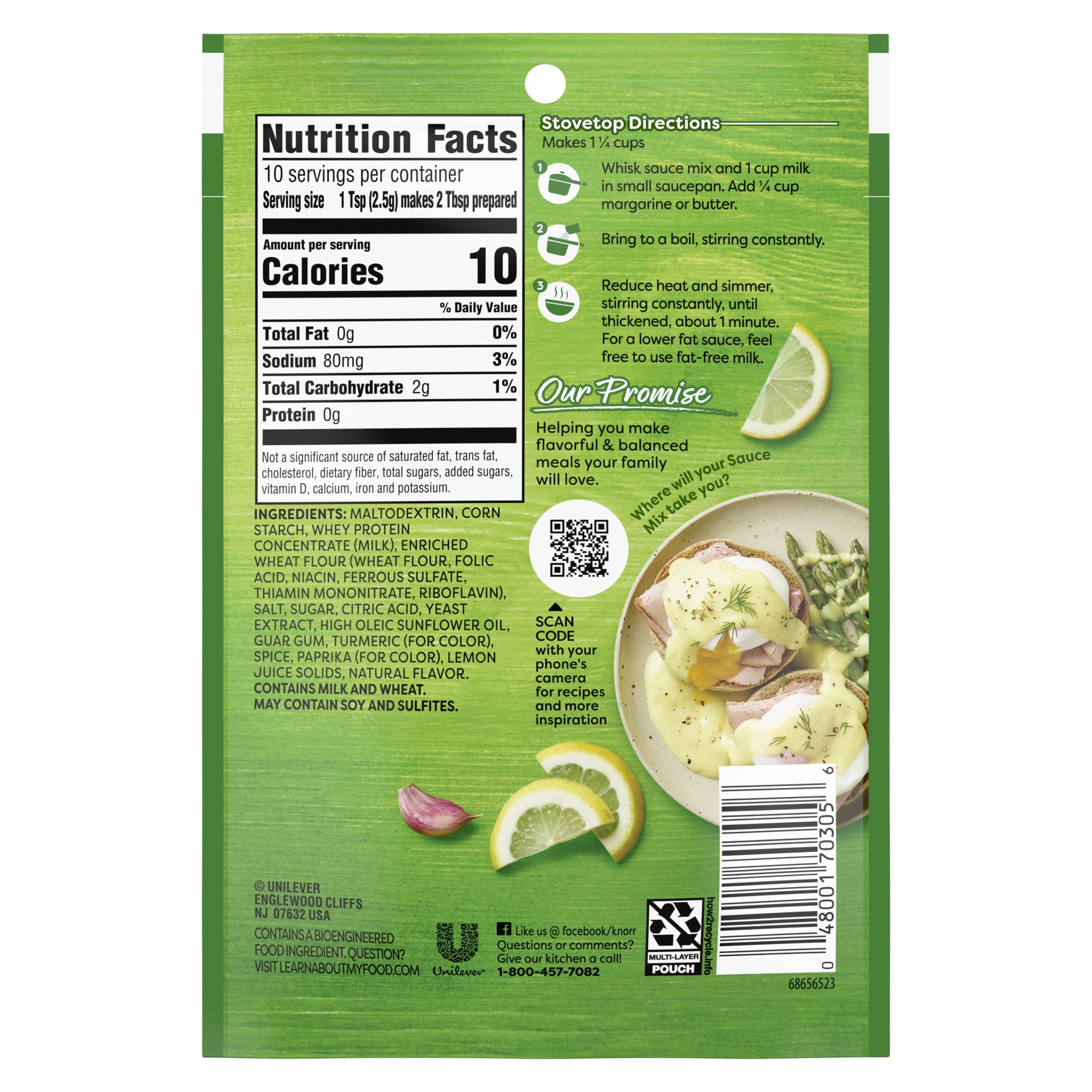 (4 pack) Knorr Hollandaise Sauce Mix Powder, 0.9 Oz Pouch