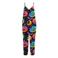 thumbnail image 5 of Halloween Jumpsuits for Women Witch Hat Candy Wide Leg Backless Spooky Overalls Pumpkin Skull Halter Funny Rompers, S, 5 of 6
