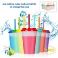 thumbnail image 7 of 12oz Plastic Kids Cups with Lids & Straws - 7 Pack Reusable Color Changing Cups Adults Drinking Cup | Bulk Tumblers with Straw for Party Ice Coffee Smoothie Juice, 7 of 7