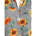thumbnail image 3 of Camisa de impresión de girasol a rayas Rosegal Blusas Tallas Grandes, 3 of 5