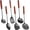 Black-6 Pieces Set, variant on 17inch Wok Spatula and Ladle, Skimmer Spoon, Slotted Turner Spatula Set 304 Stainless Steel Kitchen Utensils Sets, 4-Pieces Cooking Utensils Tools Wok Accessories