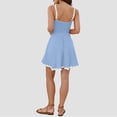 thumbnail image 5 of Neewe Women's Elegant Summer Mini Dresses Classic Plain Tube Spaghetti Strap Sundress Tunic Waist Pleated Hem Knee Dresses, 5 of 5