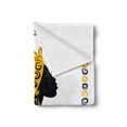 thumbnail image 2 of African Soft Flannel Fleece Throw Blanket, Female Head Portrait in Frame with Ornament Lines Design, Cozy Plush for Indoor and Outdoor Use, 50" x 60", Black Earth Yellow, by Ambesonne, 2 of 5