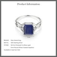 thumbnail image 5 of Gem Stone King 2.08 Ct Emerald Cut Blue Lapis White Created Sapphire 925 Sterling Silver Ring (Size 8), 5 of 5