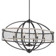 thumbnail image 4 of Golden Lighting 3170-LP BLK-CW Pendentif Linéaire en Noir avec Abat-Jour en Fil de Poulet, 4 of 4