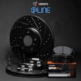 thumbnail image 2 of R1 Concepts Drilled and Slotted Black Disc Brake Rotor Set with Super Duty Pads, Sensor, and Hardware WHXS1-63199, 2 of 3