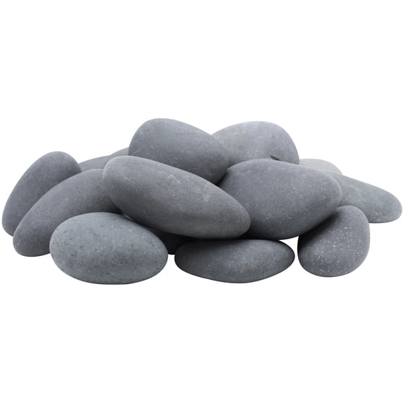 Rainforest, Outdoor Decorative Stones, Mexican Beach Pebbles, Grey, 3-5",1620lbs.