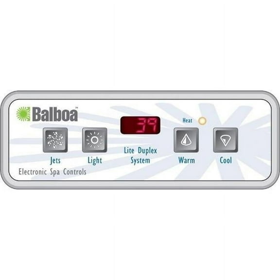 Duplex 4-Button Spa Side Overlay for 54130 - Temperature Control, Light, Jets, Blower