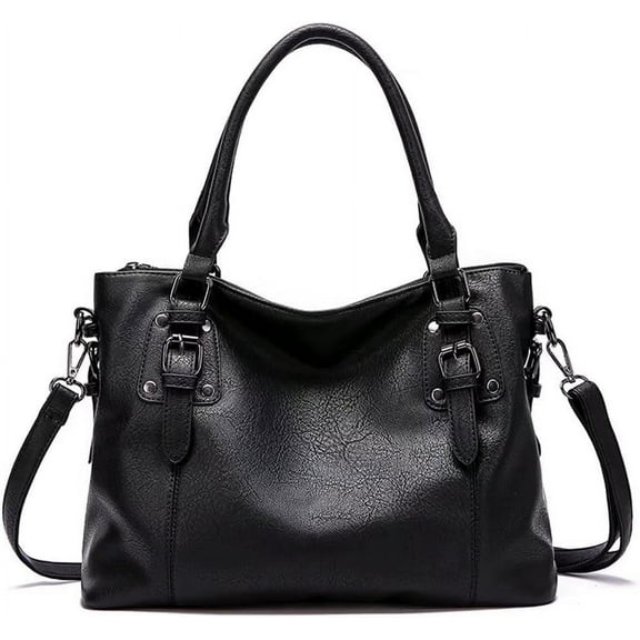 HMSHA Tote Bag for Women Top Handle Handbag Large Capacity Shoulder Bag PU Leather Crossbody Bag Retro Satchel Purse