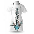 thumbnail image 3 of Anchor Apron Romantic Boho Design Sketch of an Old Anchor with Roses Black Ink Style, Unisex Kitchen Bib Apron with Adjustable Neck for Cooking Baking Gardening, Pale Blue Pale Coral, by Ambesonne, 3 of 3