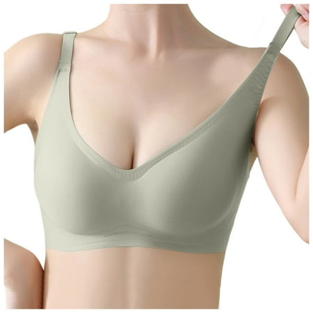 Blphud Bras Women Plus Size Bra Sports Women Seamless Bra Small Push Up Latex Jelly Bra No Underwire Adjustable Sports Bra Trendy Lingerie for Women Sports Bras for Women Green L