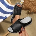 thumbnail image 2 of CYMMPU Women's Mesh Knit Open Toe Slide Sandals, Slip On Breathable Wedge Platform Slippers, Summer Daily Walking Shoes Black 40, 2 of 9