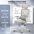 thumbnail image 2 of QinaQin Silla ergonómica de oficina de malla con respaldo alto, soporte lumbar ajustable, descansabrazos 3D, cabecera y reclinación para trabajo cómodo, 2 of 8