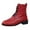 Red, variant on Shadoumai British Womens Autumn Winter Mid-Calf Boots with Heel Soft Leather Comfortable Footwear