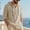 Khaki, variant on Men's Linen Hoodies Casual Button Long Sleeve Hoodie Shirt Pullover Tops Clothes with Drawstring Navy XXXL Fashion