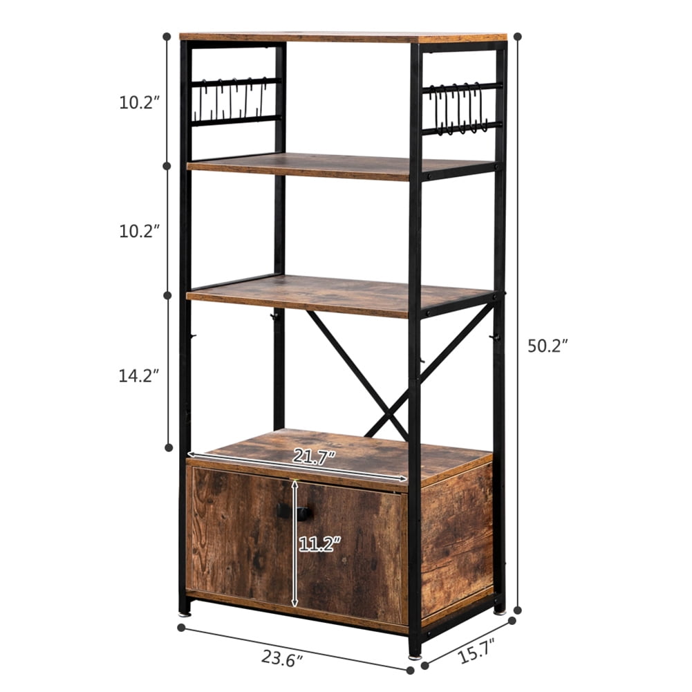 Kepooman 5-Tier Bakers Rack for Kitchen with Cabinets, Microwave Oven Stand Kitchen Baker's Rack, Kitchen Rack for Dining Room, Black & Brown Kepooman 5-Tier Bakers Rack for Kitchen with Cabinets, Microwave Oven Stand Kitchen Baker's Rack, Kitchen Rack for Dining Room, Black & Brown