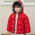 thumbnail image 5 of Cethrio Girls Winter Coats, Warm Fleece Lining Long Sleeve Full Zip Winter Jackets with Hood Red Size 5T, 5 of 7