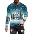 thumbnail image 2 of Royisotas Winter Shirts for Men Christmas Lightweight Tops Graphic Pullover Long Sleeve Big and Tall Trendy Mens T Shirts Blue, 2 of 5