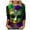 Multicolor, variant on Ashosteey 2024 Mardi Gras Shirt for Women Carnival Themed Outfit Party Tee Mask Graphic 3/4 Sleeve Tunic Tops Crewneck Parade Blouse Tshirt